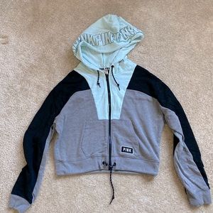 PINK Victoria’s Secret Cropped Colorblock Hoodie